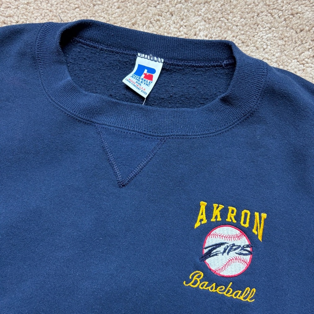 Vintage University Akron Zips Baseball Crewneck